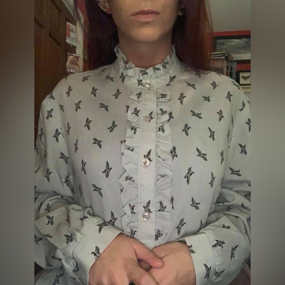 VINTAGE FUNKY STATEMENT DUCK BUTTON DOWN - Picture 1 of 5